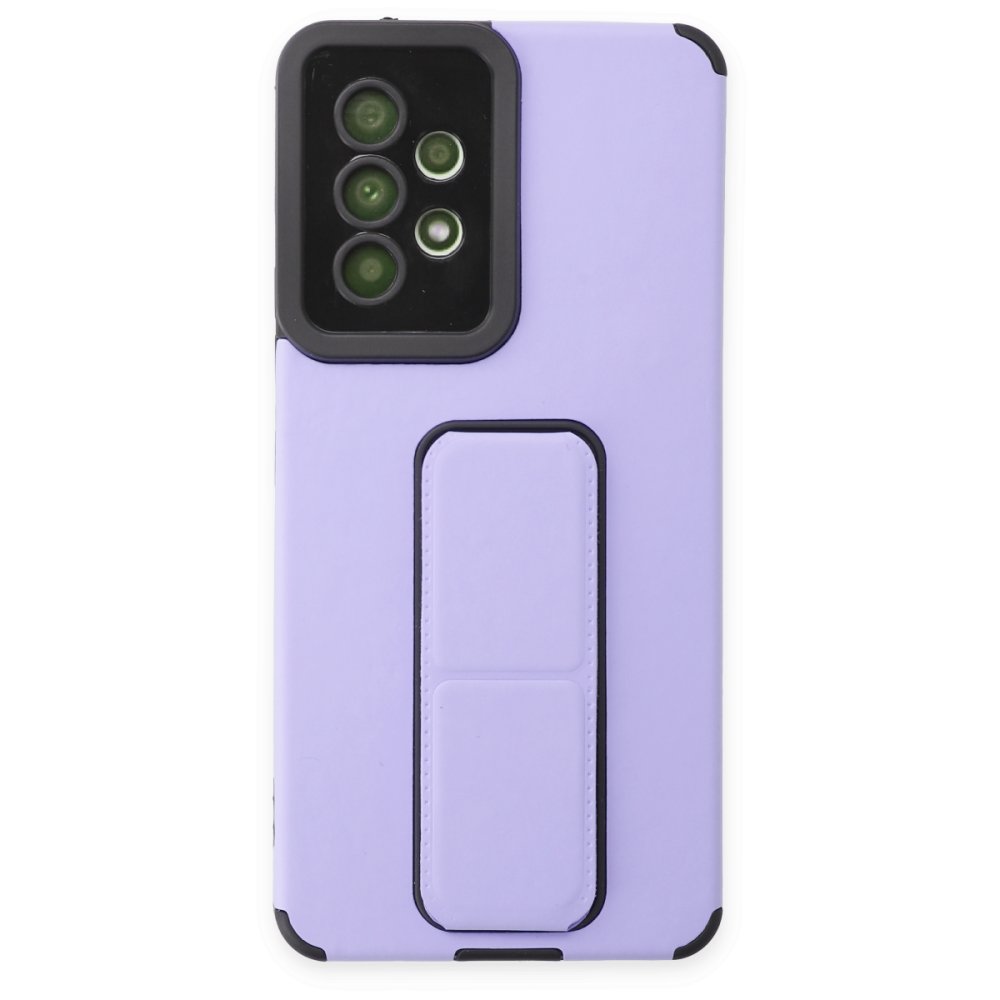 Samsung Galaxy A53 5G Kılıf Mega Standlı Silikon - Lila Samsung Galaxy A53 5G Kılıf Mega Standlı Silikon - Lila