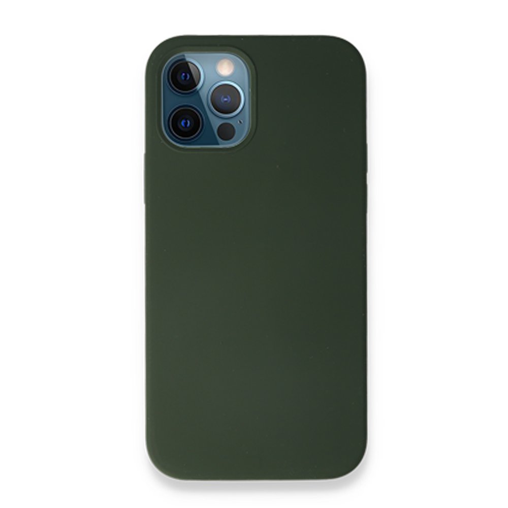  iPhone 12 Kılıf Magneticsafe Lansman Silikon Kapak - Yeşil