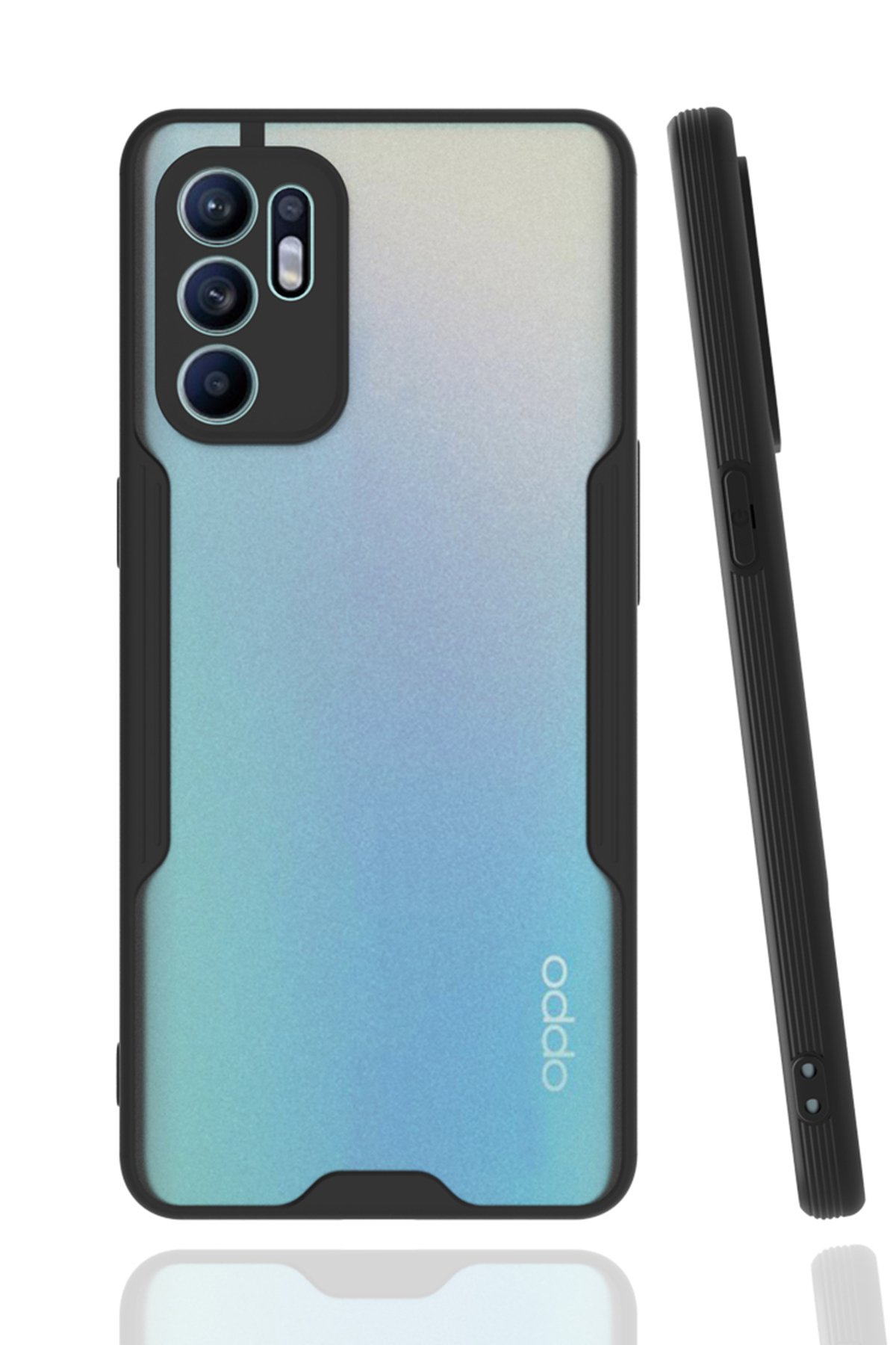 Oppo Reno 6 Kılıf Platin Silikon - Siyah Oppo Reno 6 Kılıf Platin Silikon - Siyah
