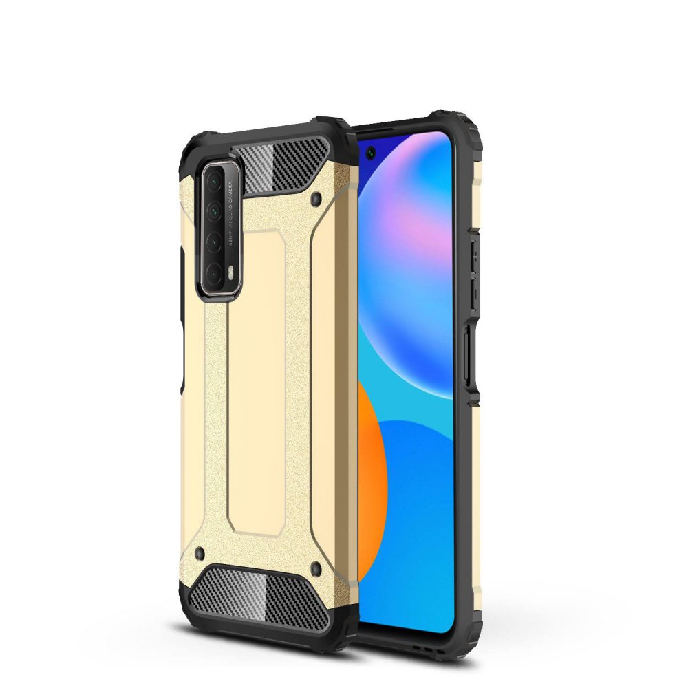 Huawei P Smart 2021 Kılıf Tank Silikon Kapak - Gold  Huawei P Smart 2021 Kılıf Tank Silikon Kapak - Gold