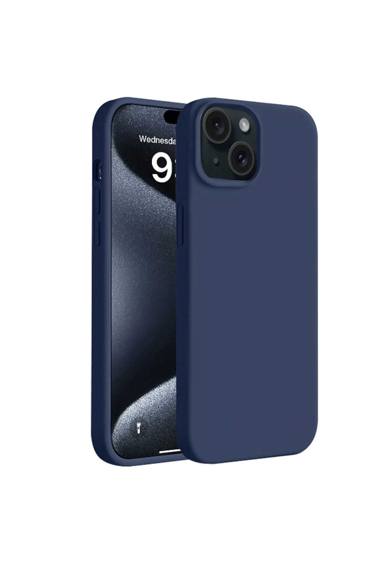  iPhone 15 Plus Kılıf First Silikon - Lacivert