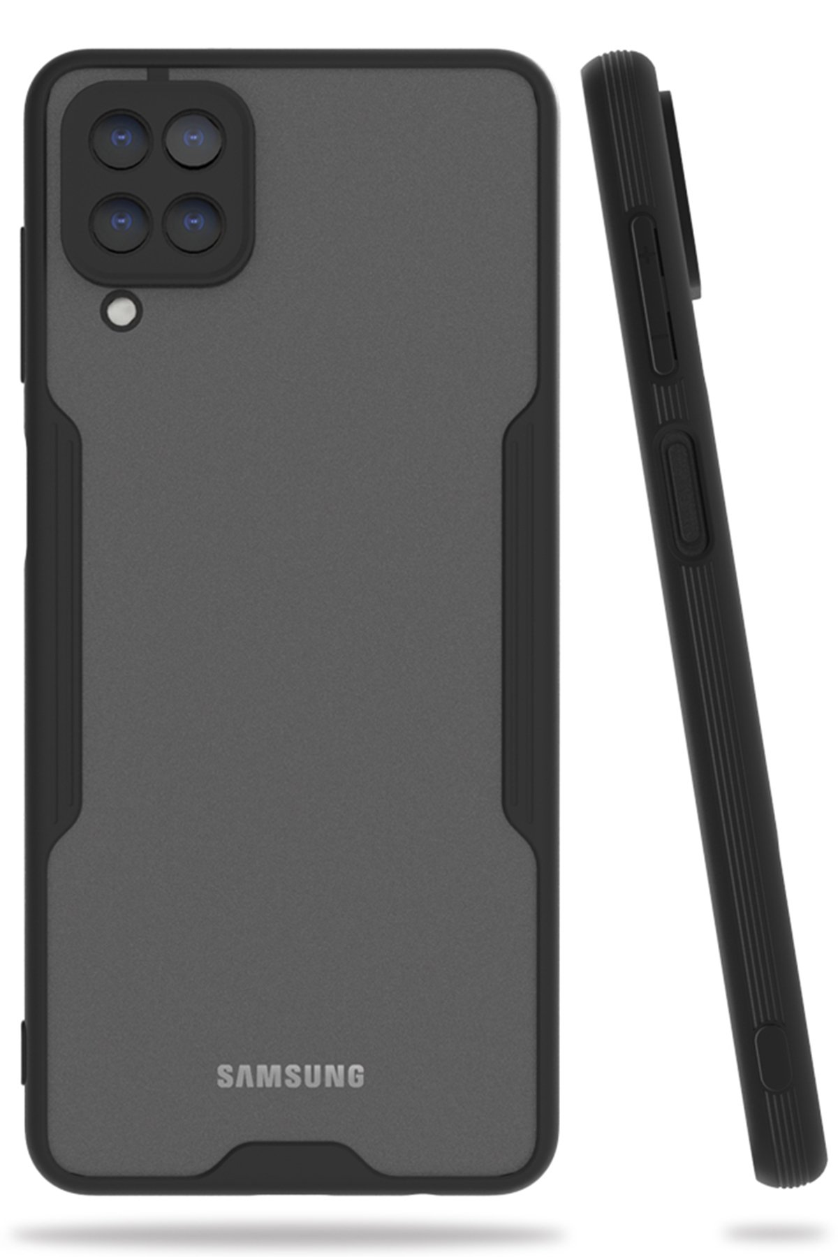 Samsung Galaxy A22 Kılıf Platin Silikon - Siyah