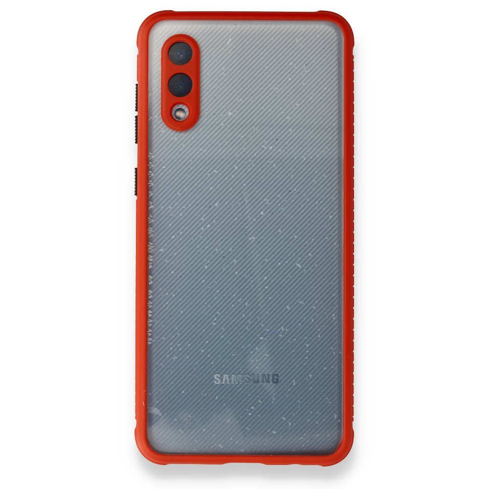  Samsung Galaxy A02 Kılıf Miami Şeffaf Silikon - Kırmızı