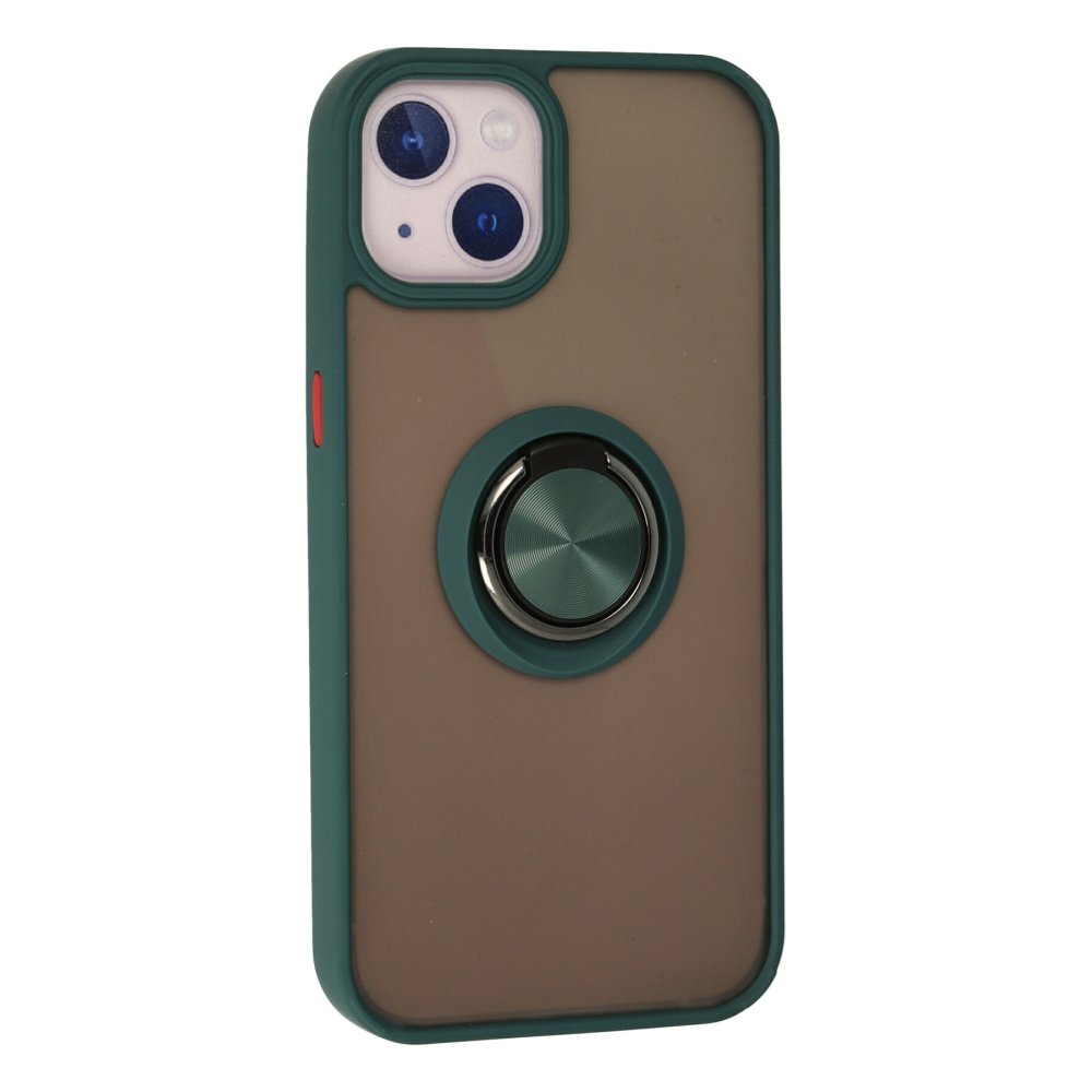 iPhone 15 Kılıf Montreal Yüzüklü Silikon Kapak - Yeşil  iPhone 15 Kılıf Montreal Yüzüklü Silikon Kapak - Yeşil