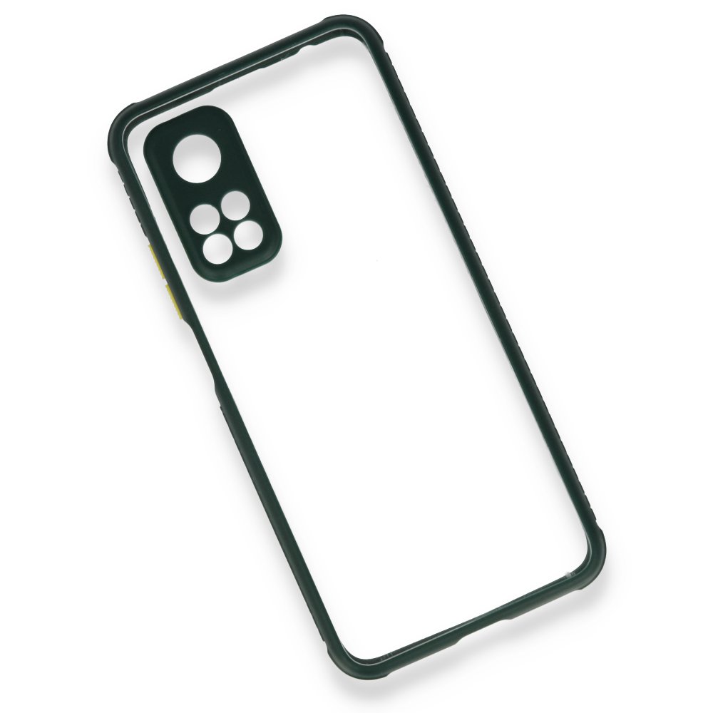 Xiaomi Mi 10T Pro Kılıf Miami Şeffaf Silikon - Koyu Yeşil