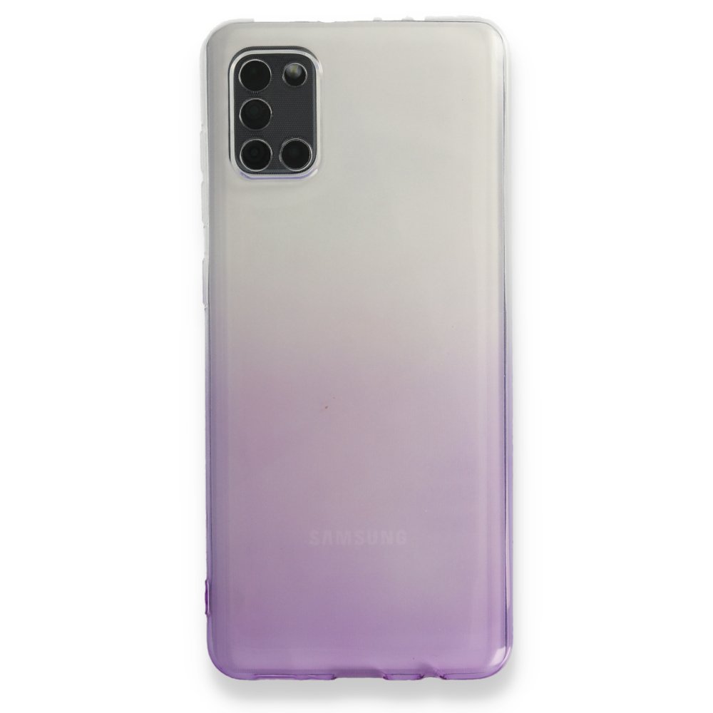  Samsung Galaxy A31 Kılıf Lüx Çift Renkli Silikon - Mor