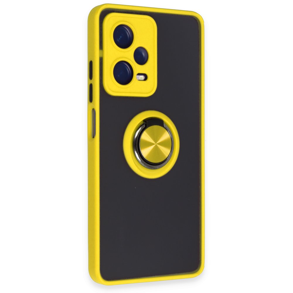 Xiaomi Poco X5 5G Kılıf Montreal Yüzüklü Silikon Kapak - Sarı