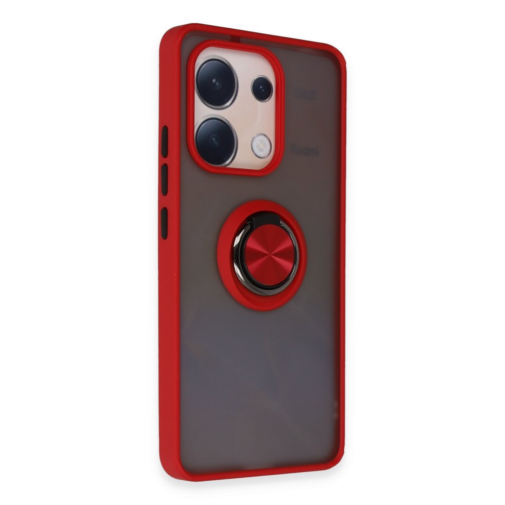 Redmi Note 13 4G Kılıf Montreal Yüzüklü Silikon Kapak - Kırmızı