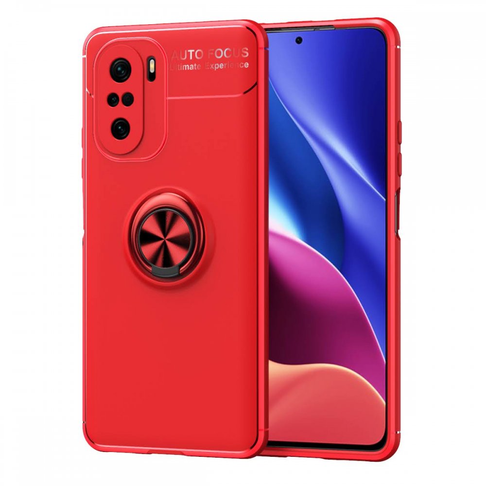  Xiaomi Mi 11i Kılıf Range Yüzüklü Silikon - Kırmızı