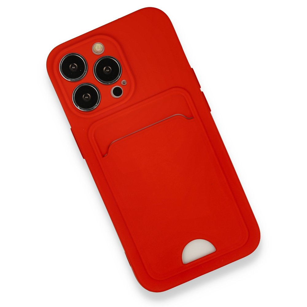 iPhone 13 Pro Kılıf Kelvin Kartvizitli Silikon - Kırmızı