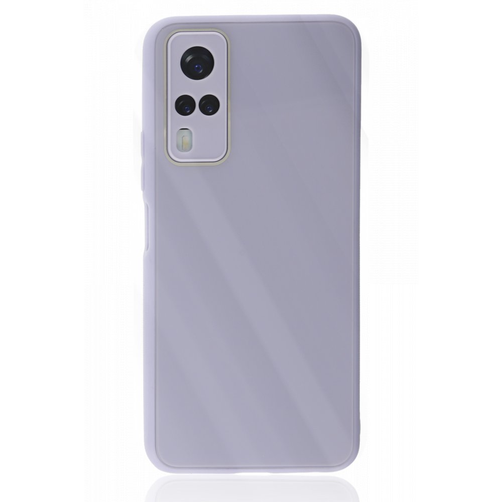  Vivo Y53S Kılıf Glass Kapak - Lila