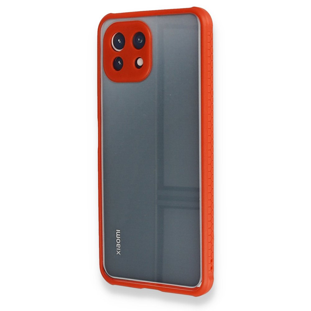 Xiaomi Mİ 11 Lite Kılıf Miami Şeffaf Silikon - Kırmızı  Xiaomi Mİ 11 Lite Kılıf Miami Şeffaf Silikon - Kırmızı