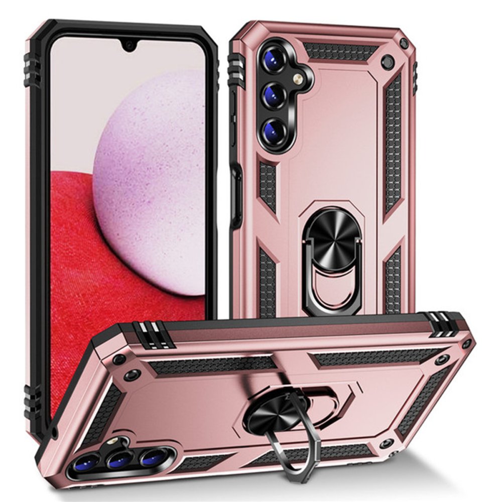  Samsung Galaxy A04S Kılıf Sofya Yüzüklü Silikon Kapak - Rose