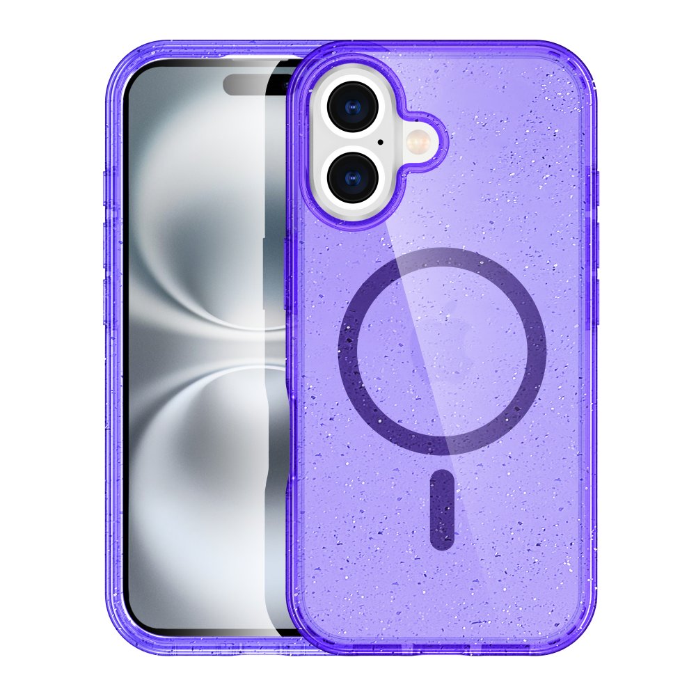 iPhone 16 Plus Kılıf Glow Magsafe Kapak - Mor  iPhone 16 Plus Kılıf Glow Magsafe Kapak - Mor