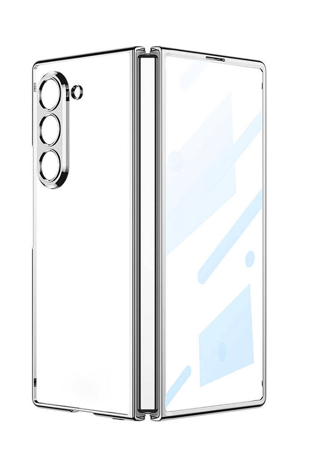  Samsung Galaxy Z Fold 5 Kılıf Fold Element Kapak - Gümüş
