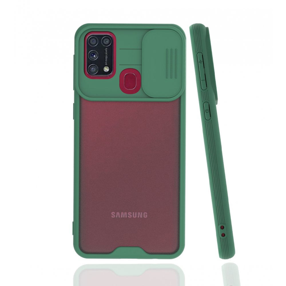 Samsung Galaxy M31 Kılıf Platin Kamera Koruma Silikon - Yeşil Samsung Galaxy M31 Kılıf Platin Kamera Koruma Silikon - Yeşil