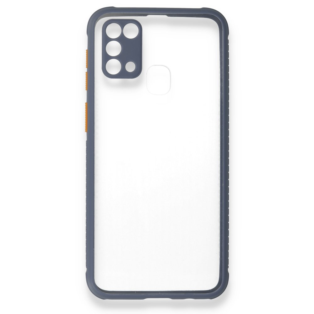  Samsung Galaxy M31 Kılıf Miami Şeffaf Silikon - Gri