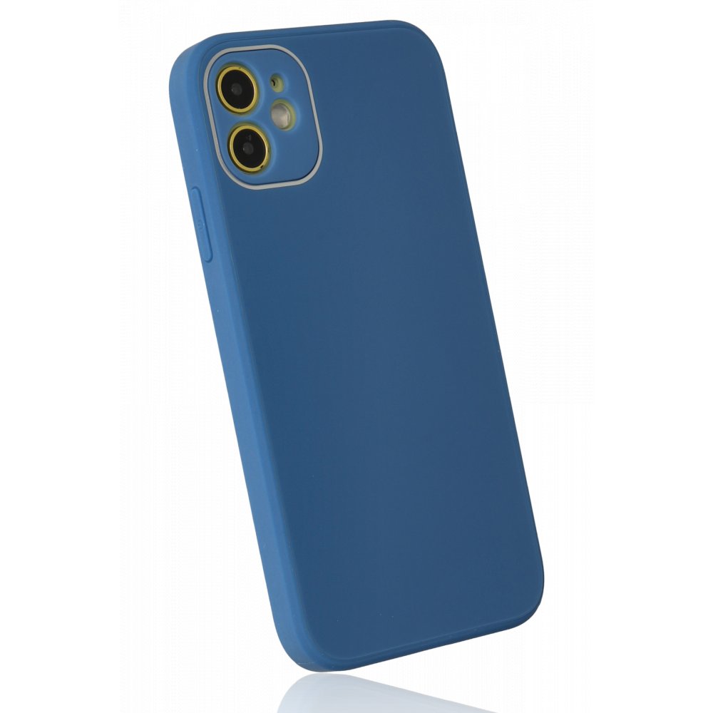 iPhone 12 Kılıf Glass Kapak - Mavi iPhone 12 Kılıf Glass Kapak - Mavi