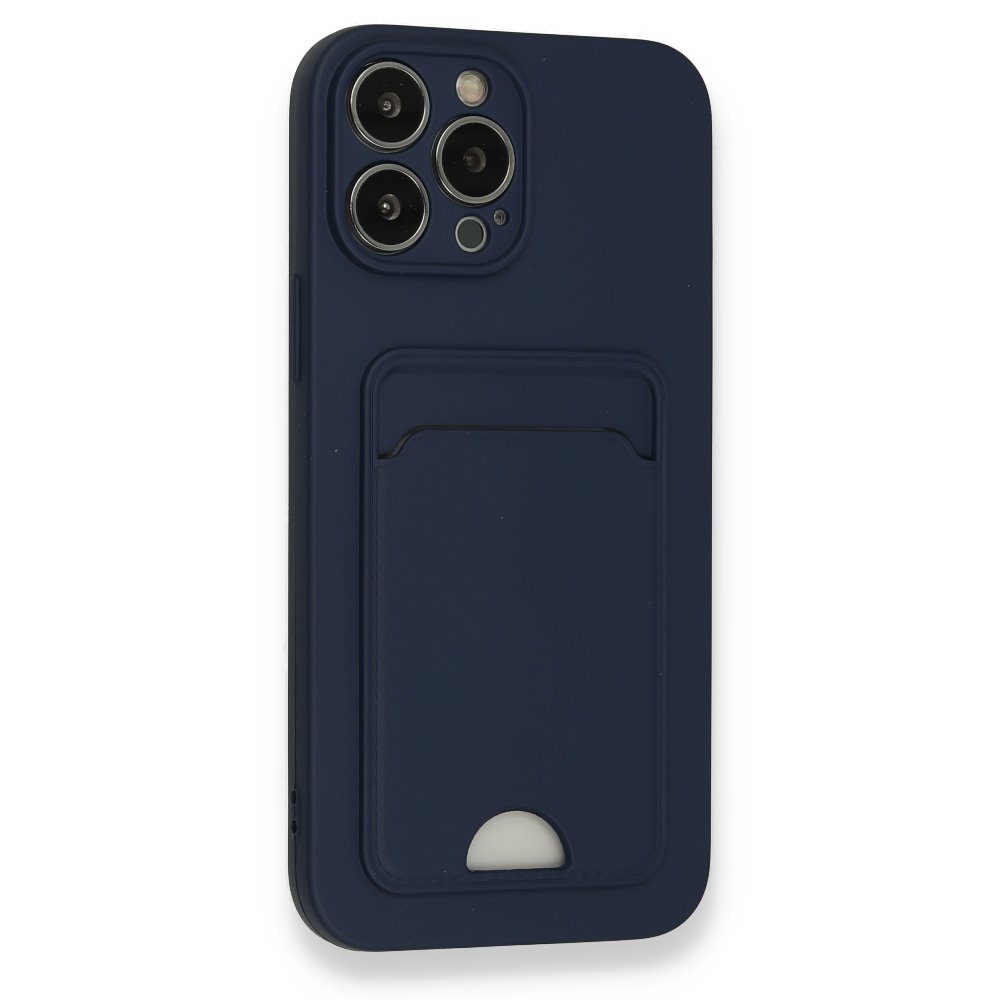  iPhone 13 Pro Max Kılıf Kelvin Kartvizitli Silikon - Lacivert