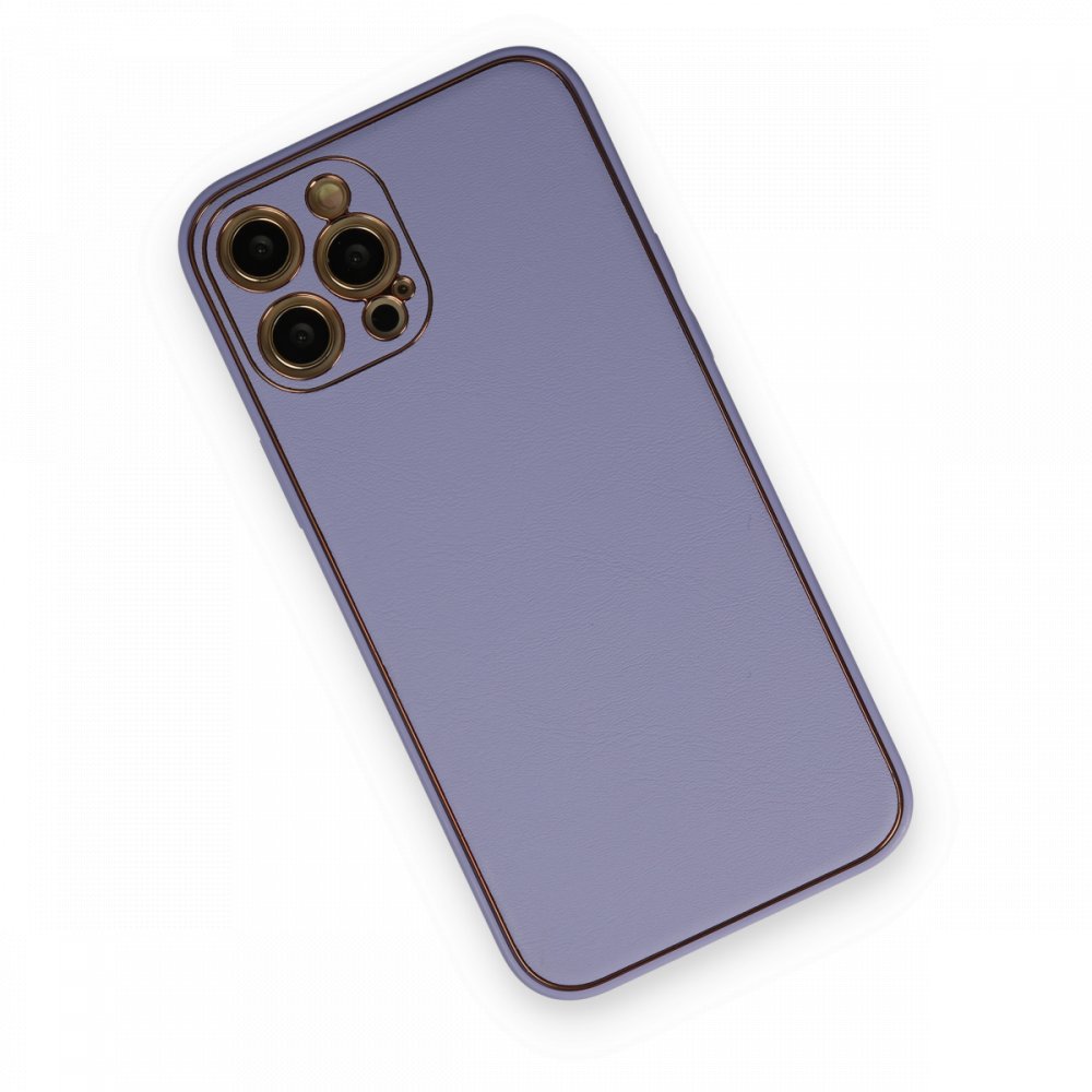 iPhone 12 Pro Max Kılıf Coco Deri Silikon Kapak - Açık Lila iPhone 12 Pro Max Kılıf Coco Deri Silikon Kapak - Açık Lila