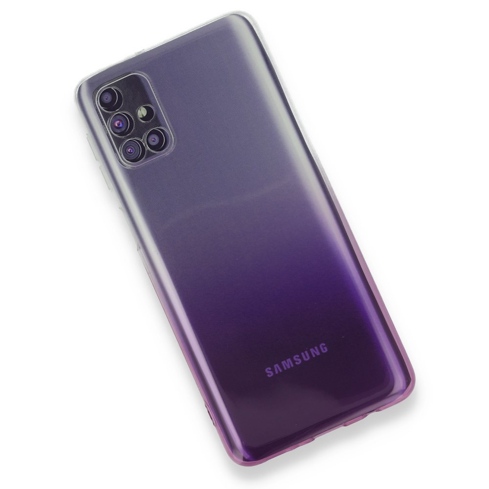  Samsung Galaxy M31S Kılıf Lüx Çift Renkli Silikon - Mor