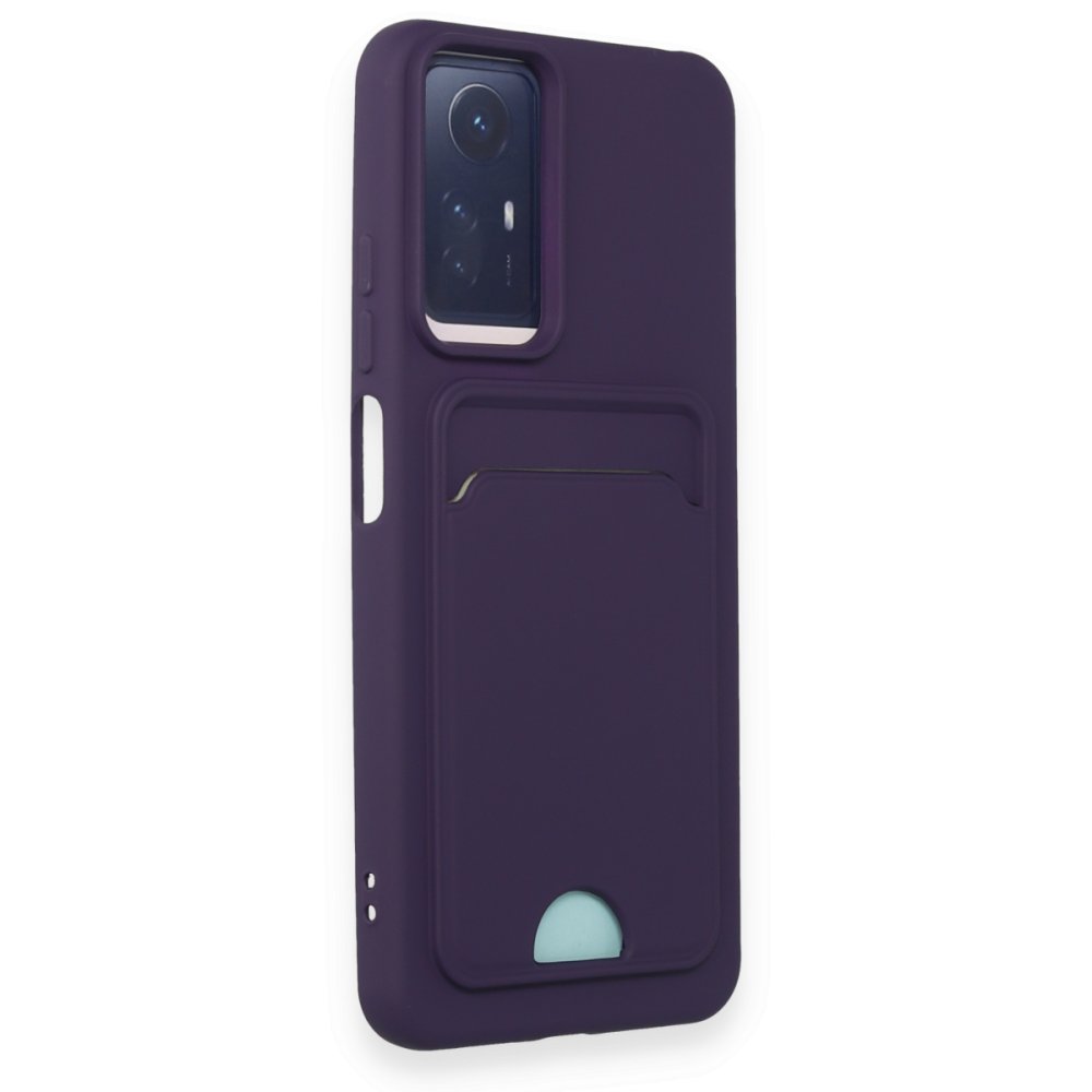 Redmi Note 12S Kılıf Kelvin Kartvizitli Silikon - Derin Mor