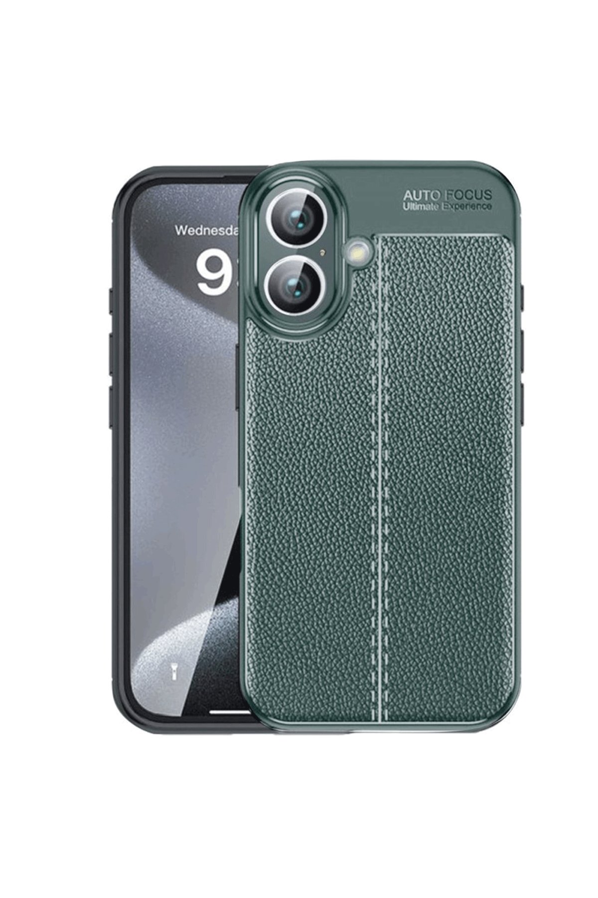 iPhone 16 Plus Kılıf Auto Focus Kapak - Koyu Yeşil  iPhone 16 Plus Kılıf Auto Focus Kapak - Koyu Yeşil