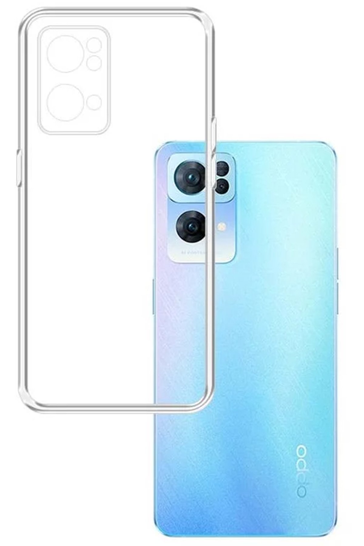 Oppo Reno 7 Lite Kılıf Lüx Şeffaf Silikon Oppo Reno 7 Lite Kılıf Lüx Şeffaf Silikon