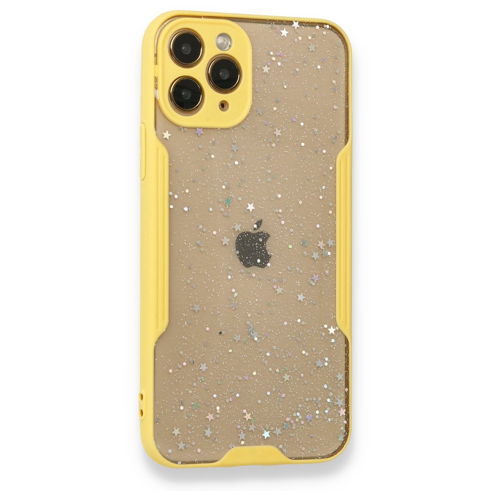  iPhone 12 Pro Kılıf Platin Simli Silikon - Sarı