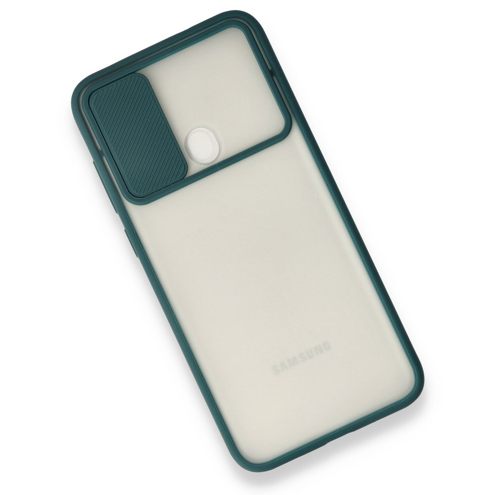  Samsung Galaxy A11 Kılıf Palm Buzlu Kamera Sürgülü Silikon - Yeşil