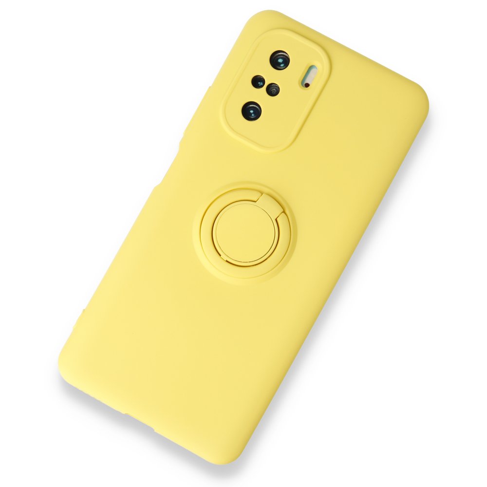  Xiaomi Mi 11i Kılıf Viktor Yüzüklü Silikon - Sarı