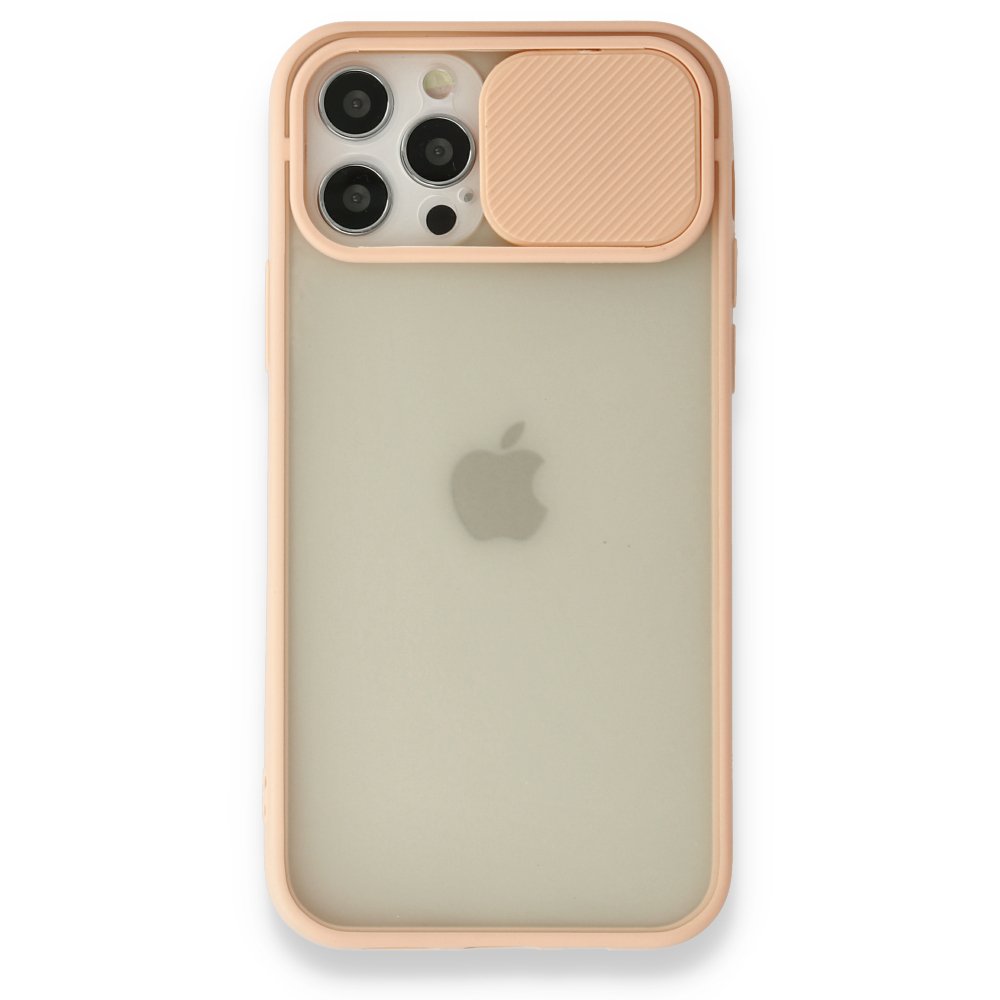  iPhone 12 Pro Kılıf Palm Buzlu Kamera Sürgülü Silikon - Pembe