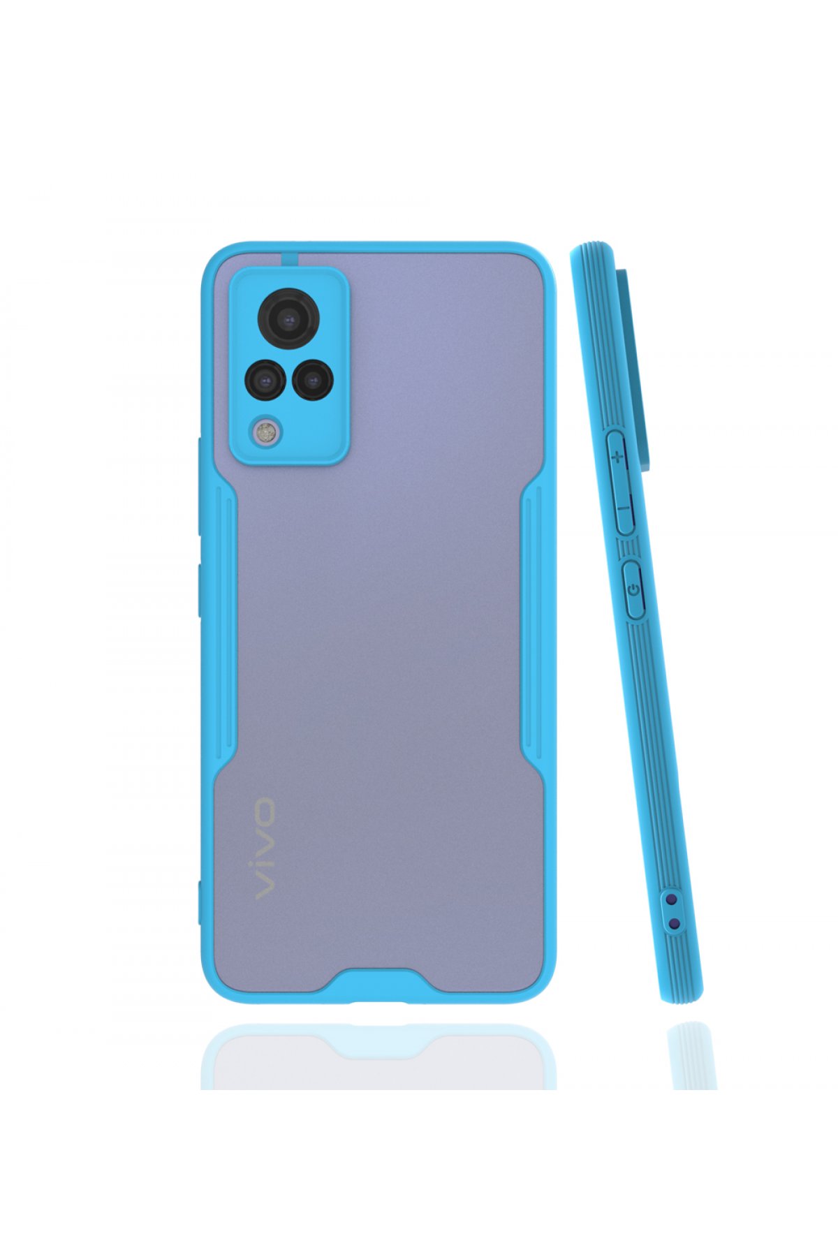  Vivo V21 Kılıf Platin Silikon - Mavi