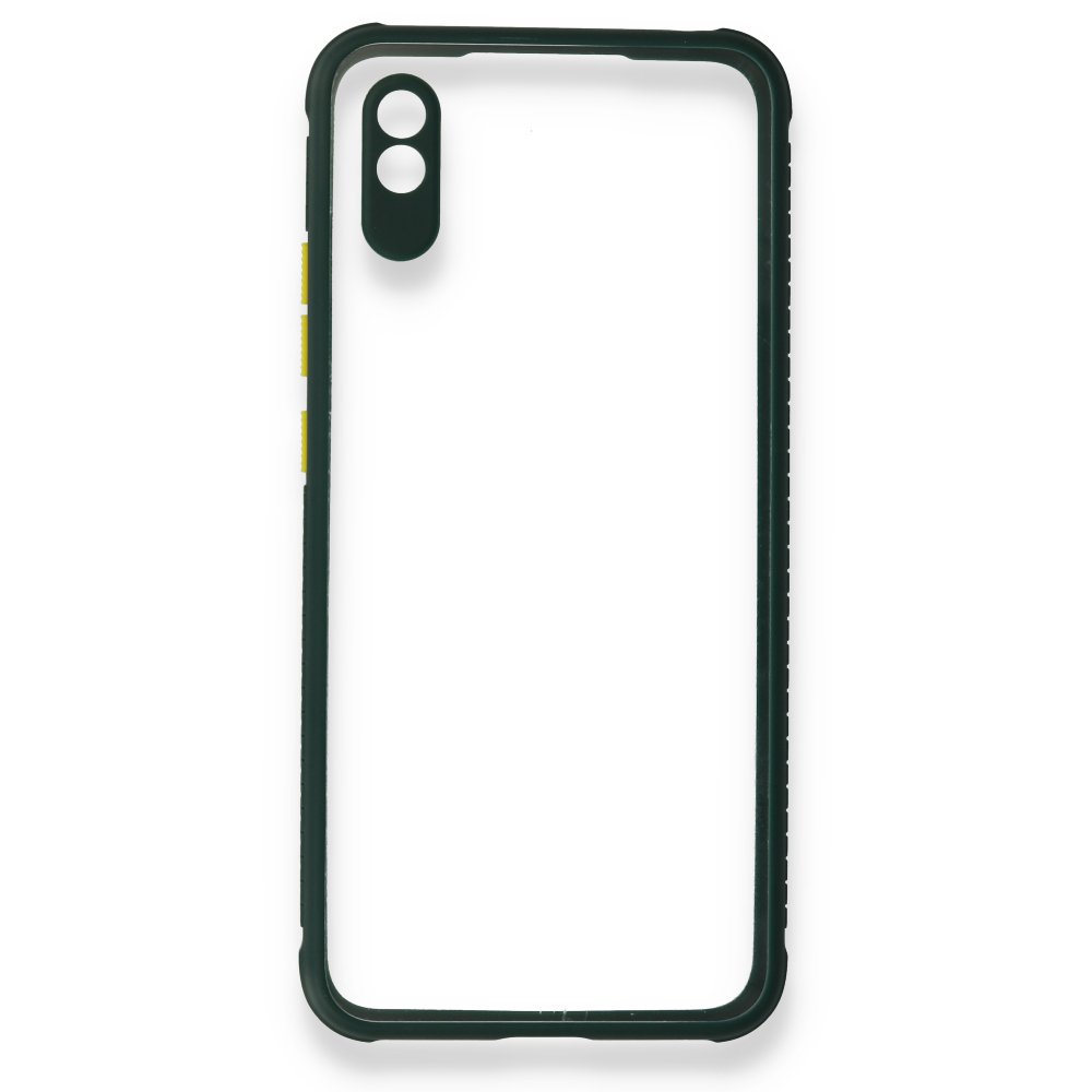 Redmi 9A Kılıf Miami Şeffaf Silikon - Koyu Yeşil Redmi 9A Kılıf Miami Şeffaf Silikon - Koyu Yeşil