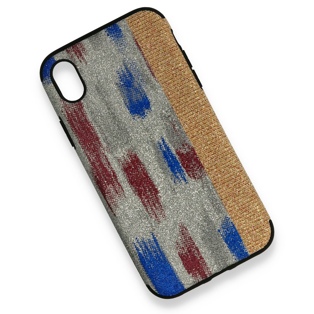  iPhone XR Kılıf Ottoman Simli Silikon - Gri