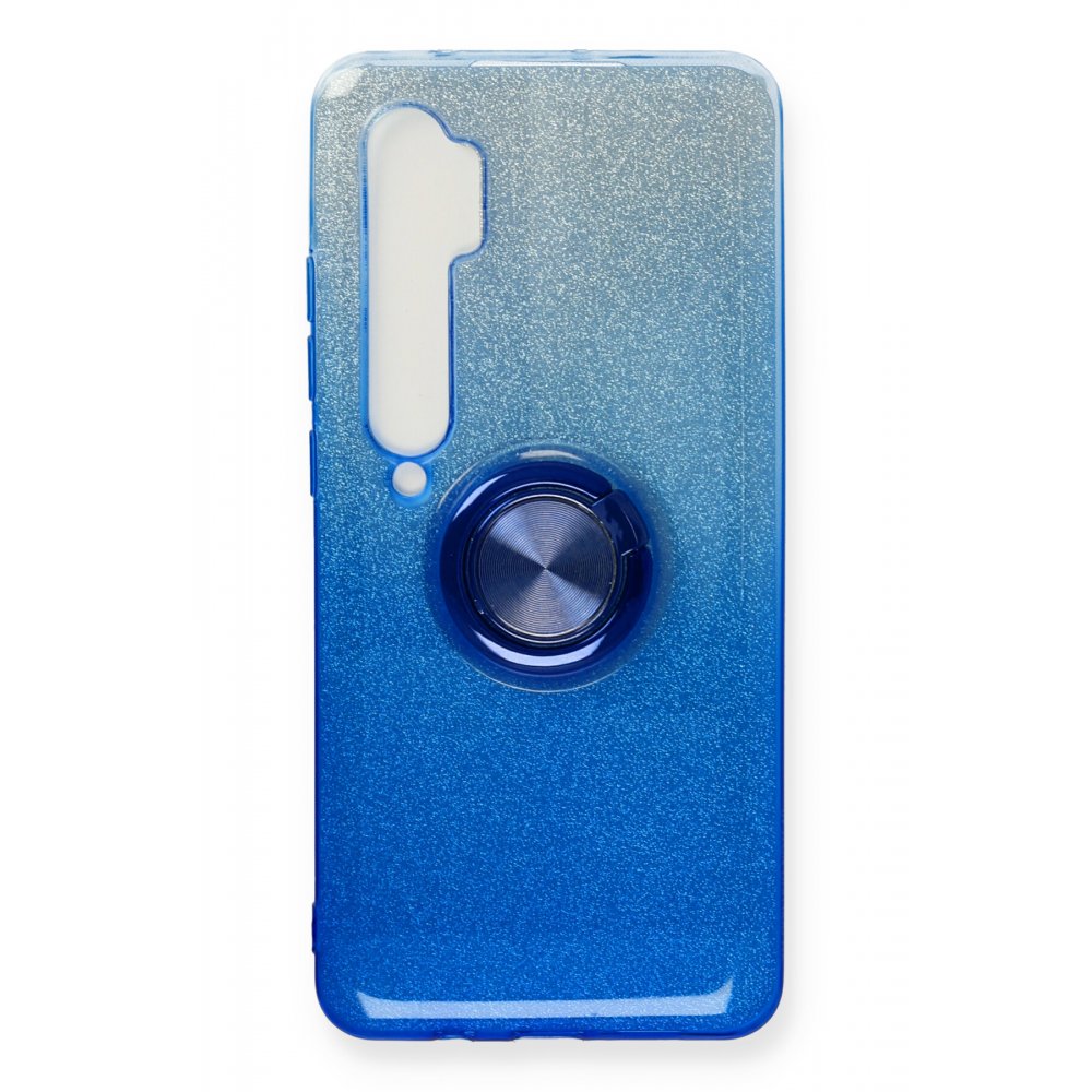  Xiaomi Mi Note 10 Lite Kılıf Simli Yüzüklü Silikon - Mavi