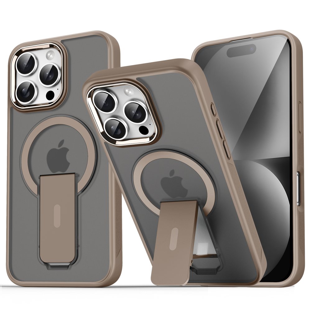  iPhone 16 Pro Kılıf Tork Magsafe Standlı Kapak - Gold
