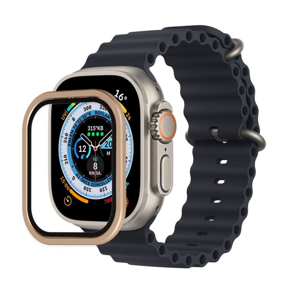  Apple Watch Ultra 49mm Alüminyum Kasa Cam Ekran Koruyucu - Yıldız Işığı