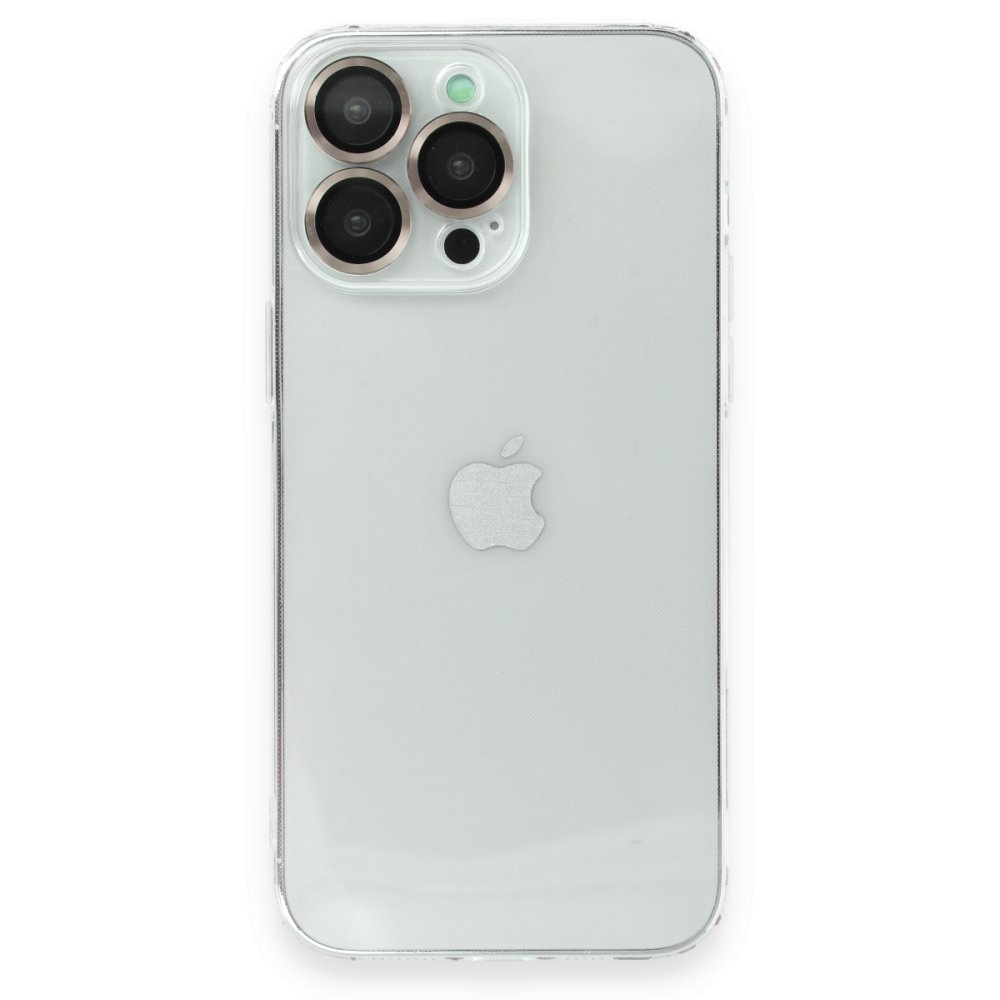  iPhone 14 Pro Max Kılıf Luko Lens Silikon - Gold