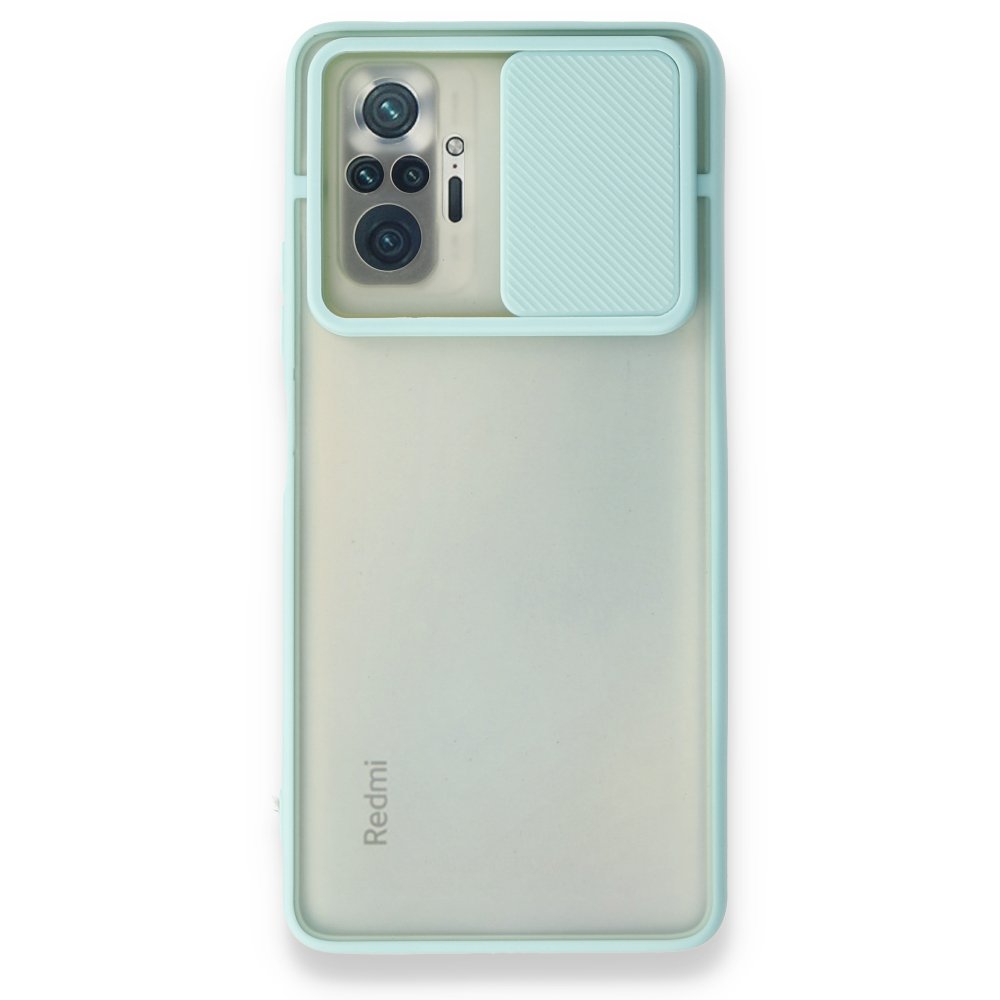 Redmi Note 10 Pro Kılıf Palm Buzlu Kamera Sürgülü Silikon - Turkuaz