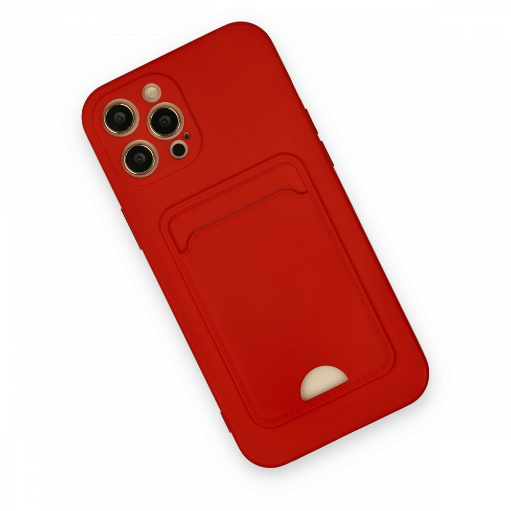 iPhone 12 Pro Max Kılıf Kelvin Kartvizitli Silikon - Kırmızı