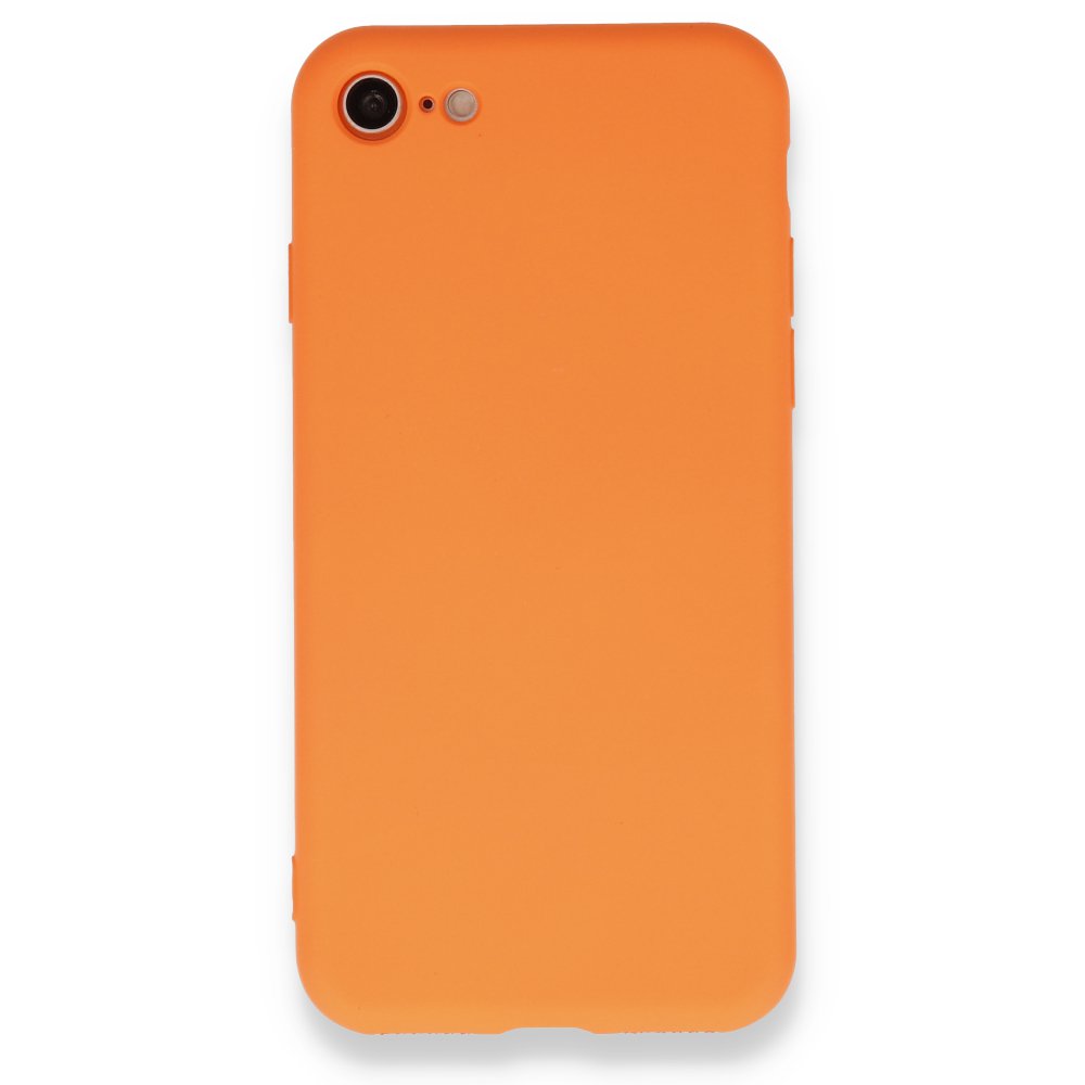  iPhone SE 2020 Kılıf Nano içi Kadife Silikon - Turuncu