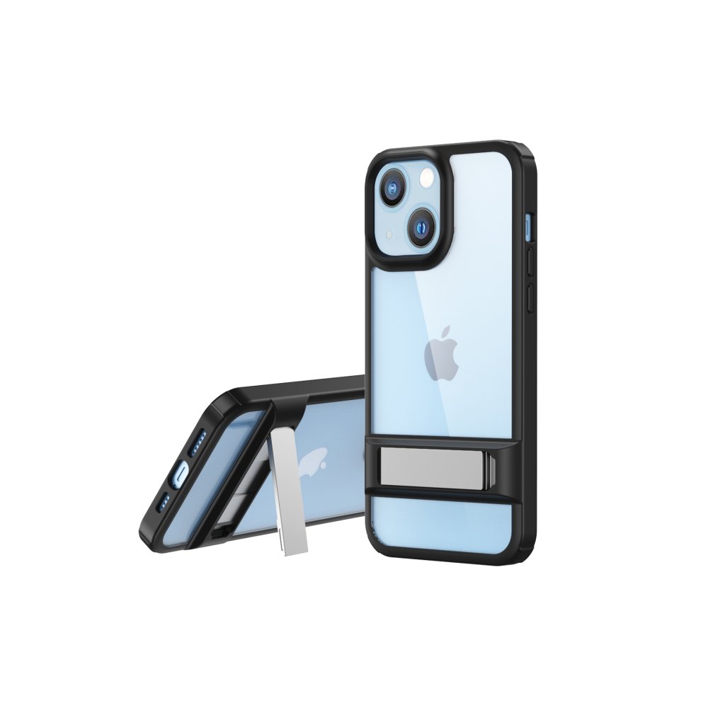  iPhone 14 Plus Kılıf Rolet Stand Kapak - Siyah