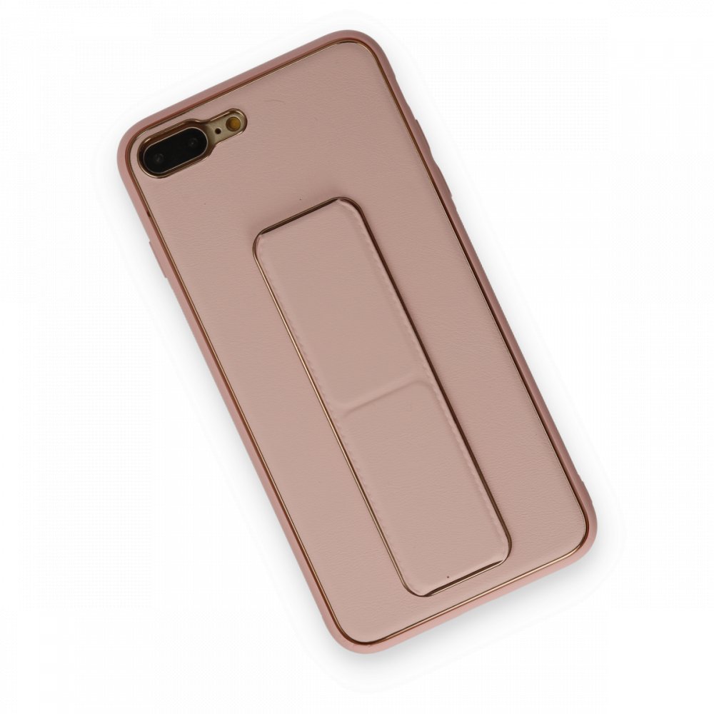 iPhone 8 Plus Kılıf Coco Deri Standlı Kapak - Pembe iPhone 8 Plus Kılıf Coco Deri Standlı Kapak - Pembe