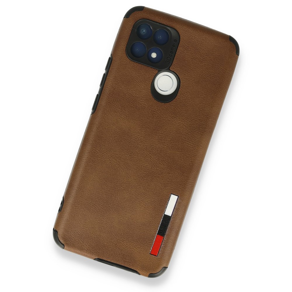 Oppo A15S Kılıf Loop Deri Silikon - Kahverengi Oppo A15S Kılıf Loop Deri Silikon - Kahverengi