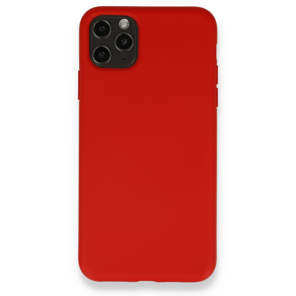  iPhone 11 Pro Max Kılıf Nano içi Kadife Silikon - Kırmızı