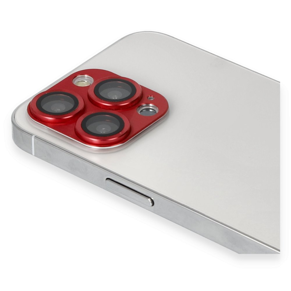  iPhone 13 Pro Max Pers Alüminyum Kamera Lens - Kırmızı