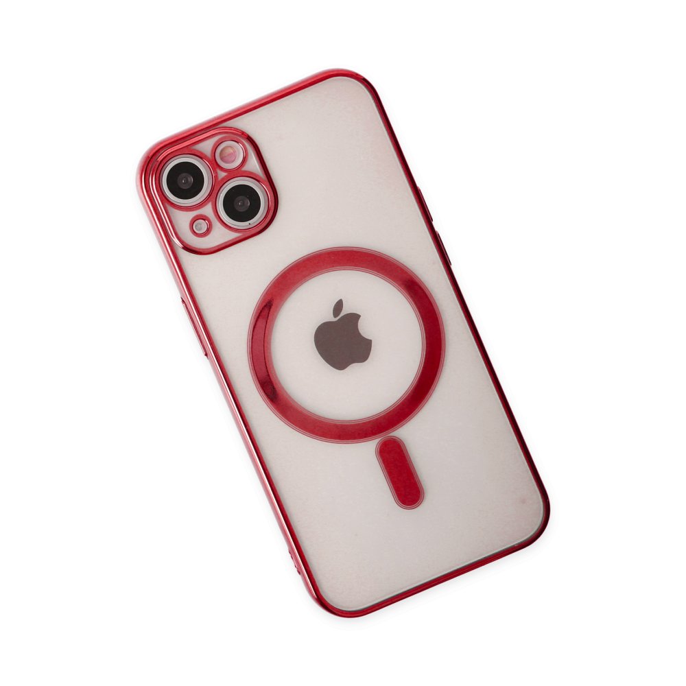 iPhone 14 Plus Kılıf Magneticsafe Lazer Silikon - Kırmızı  iPhone 14 Plus Kılıf Magneticsafe Lazer Silikon - Kırmızı