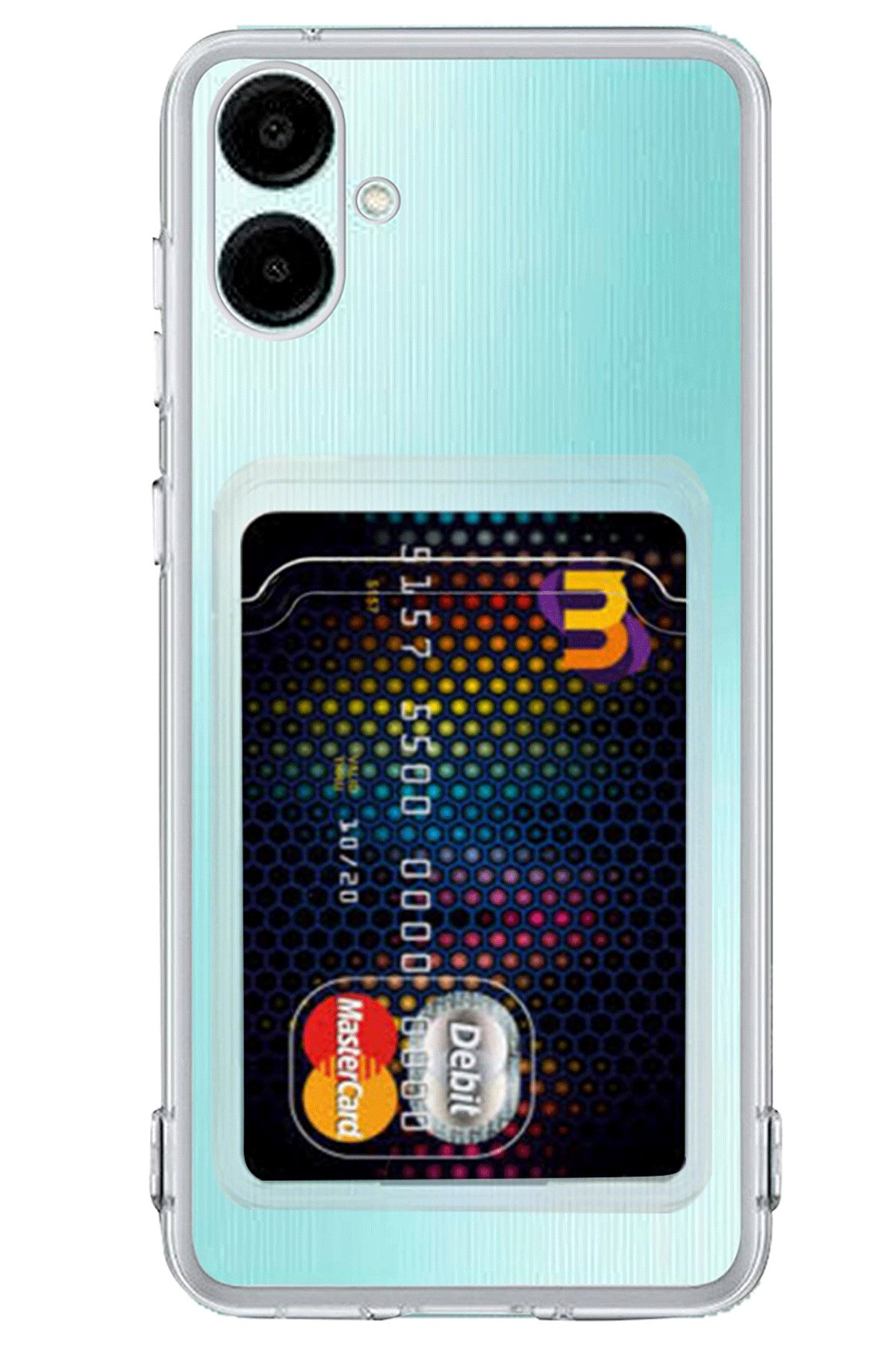  Samsung Galaxy A06 Kılıf Kart Şeffaf Silikon - Şeffaf