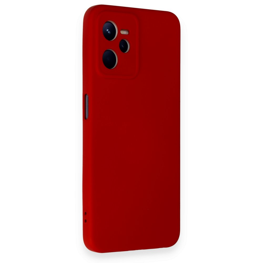  Realme C35 Kılıf Nano içi Kadife Silikon - Kırmızı